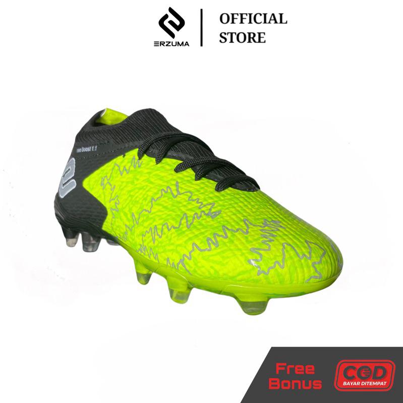 ERZUMA - Sepatu Bola Neo Boost 1.1 IN Hitam Neon Original