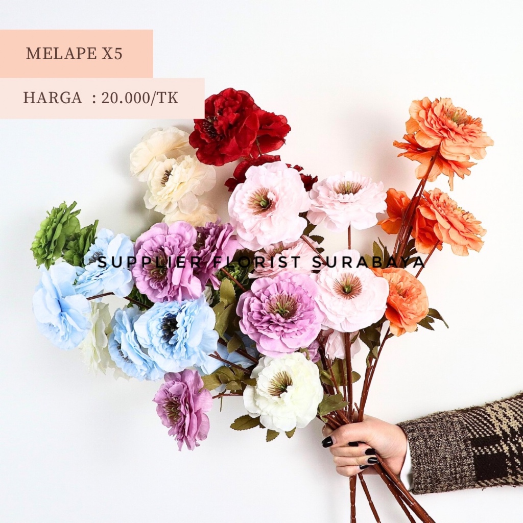 [MELAPE X4] MELALEUCA PEONY BUNGA PALSU ARTIFICIAL FLOWER BUNGA MENJUNTAI TINGGI PANJANG PEONY BESAR