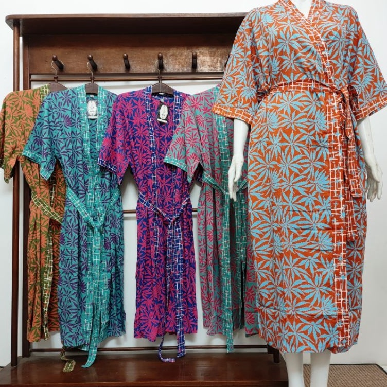 KODE V24Y BATIK AIS Kimono Baju Tidur Spa Hotel Outer Pria Wanita Rayon Adem