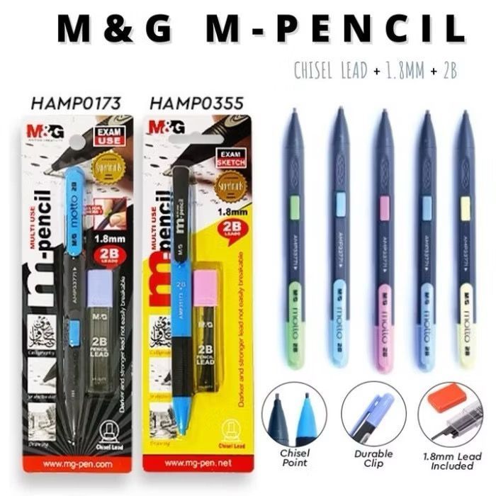 

M&G PENCIL MEKANIK EXAM USE MOTTO 2B 2,0MM SET HAMP0173 BONUS PENCIL LEADS