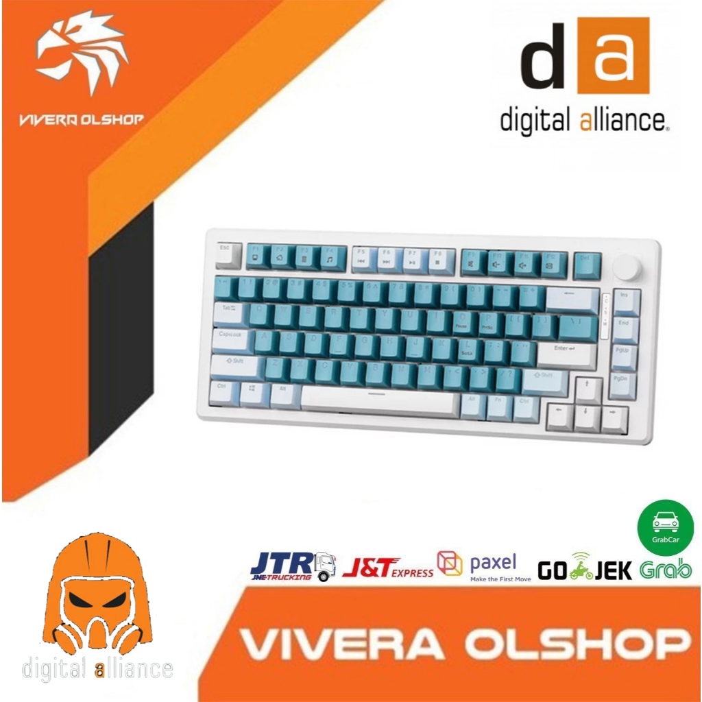 DA Meca 8S Wired Mechanical Gaming Keyboard Digital Alliance 75% Exploded with Knob - Ocean Light, R