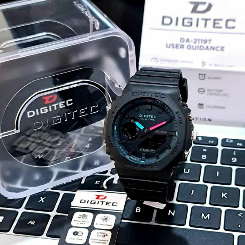 PROMO TERLARIS JAM TANGAN DIGITEC 2119 KASUAL DUALTIME WR10BAR