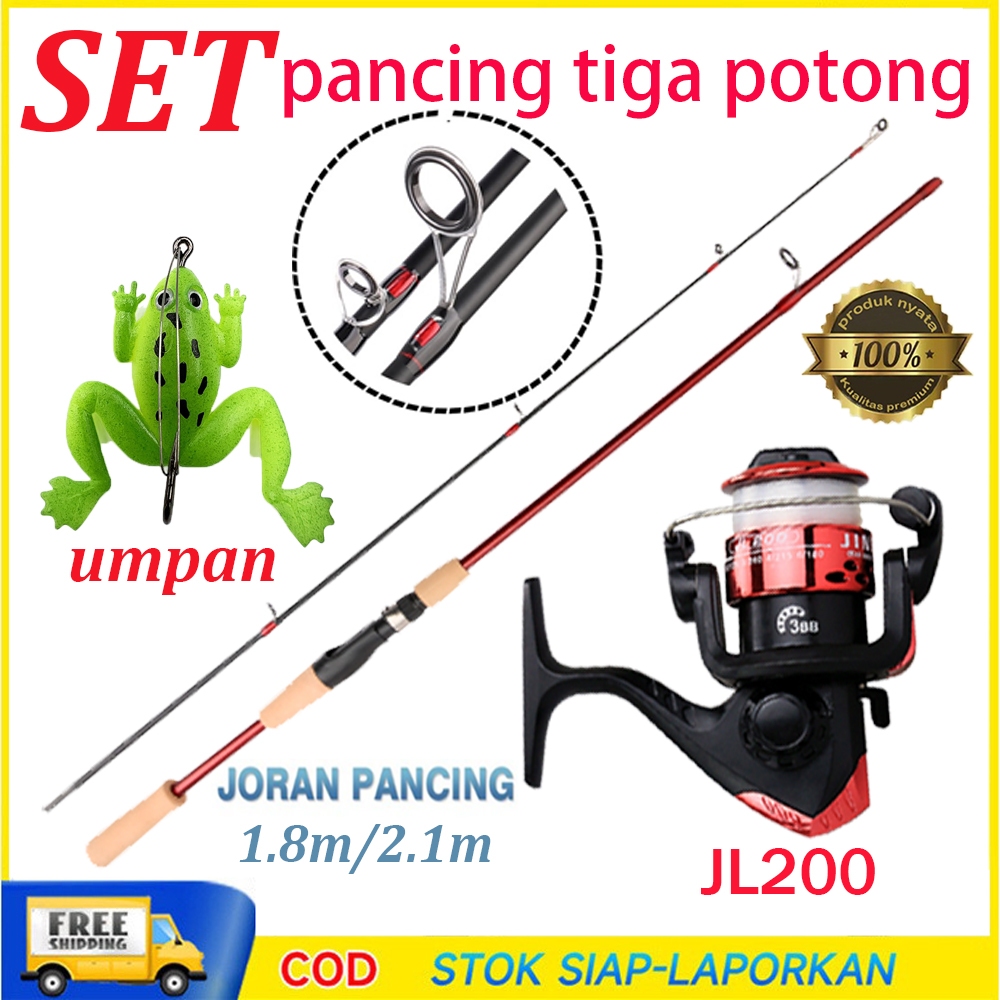 【Promosi 】Joran Pancing Serat Karbon Murah Set Lengkap Reel PancingSet Lengkap Alat Pancing Profesio