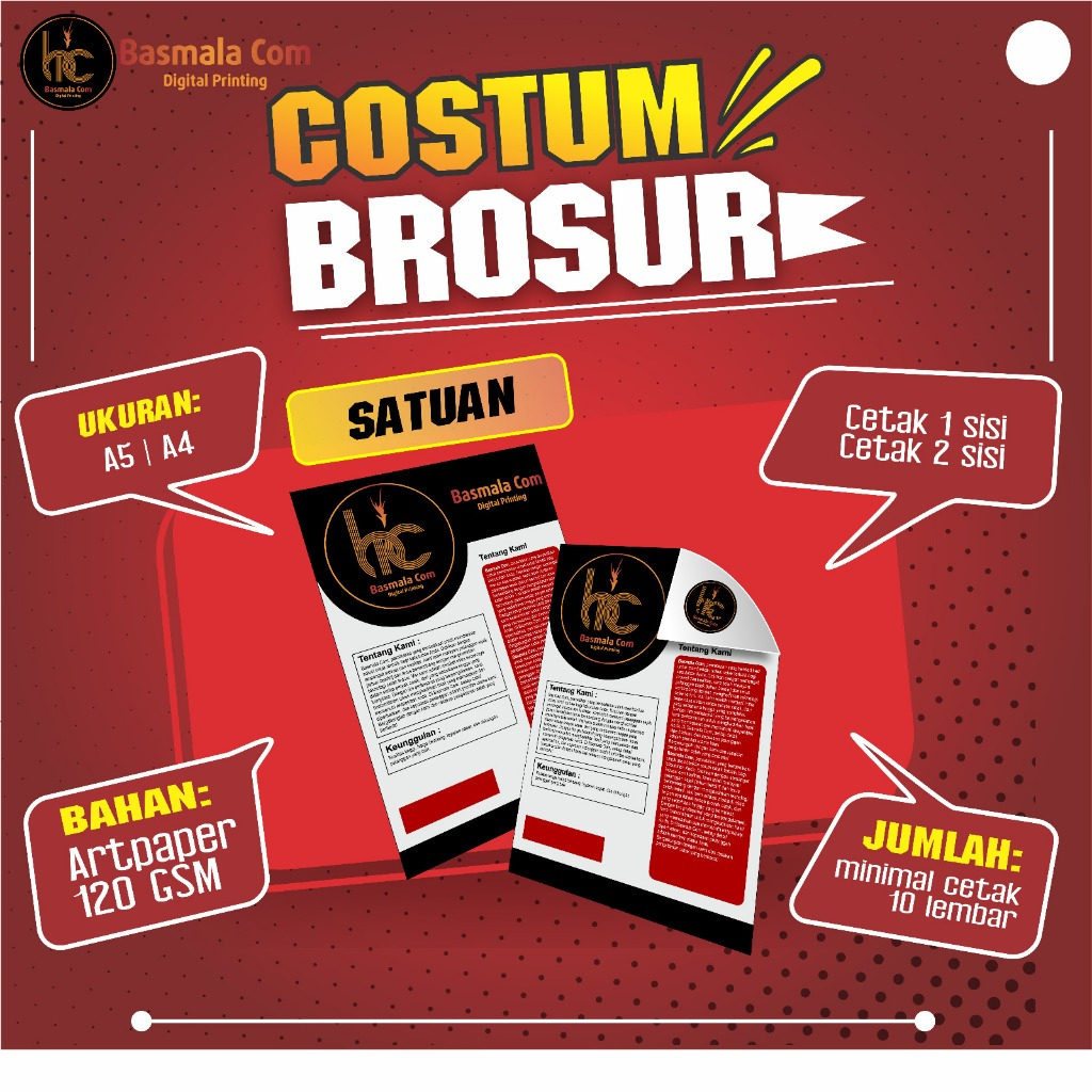 

Brosur, Flyer, Leaflet Bahan Art Paper 120gsm Uk. A4,A5 Satuan