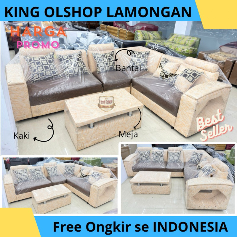 Sofa Tamu Sudut Minimalis Bolong (MP) [LAMONGAN]