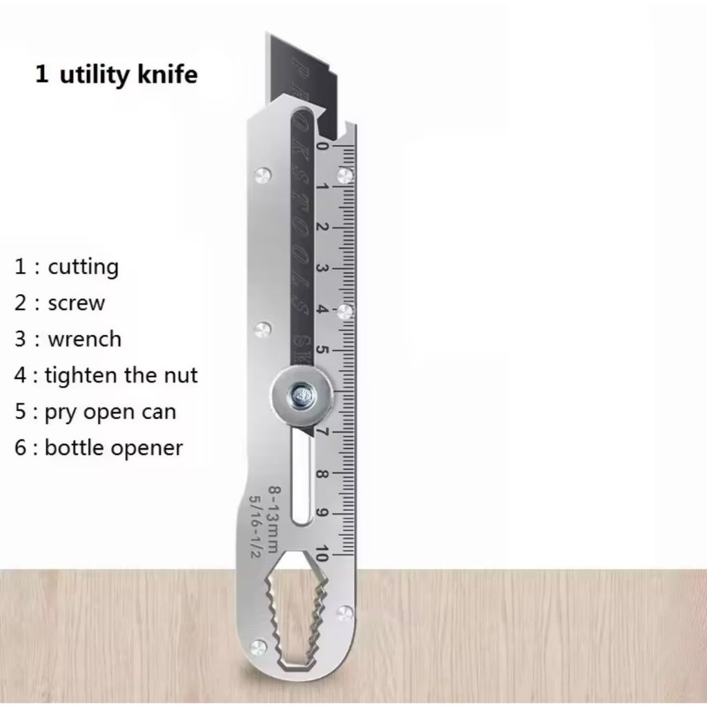 

pisau cutter 9in1 cutter multifungsi cutter penggaris cutter wrench pembuka baut