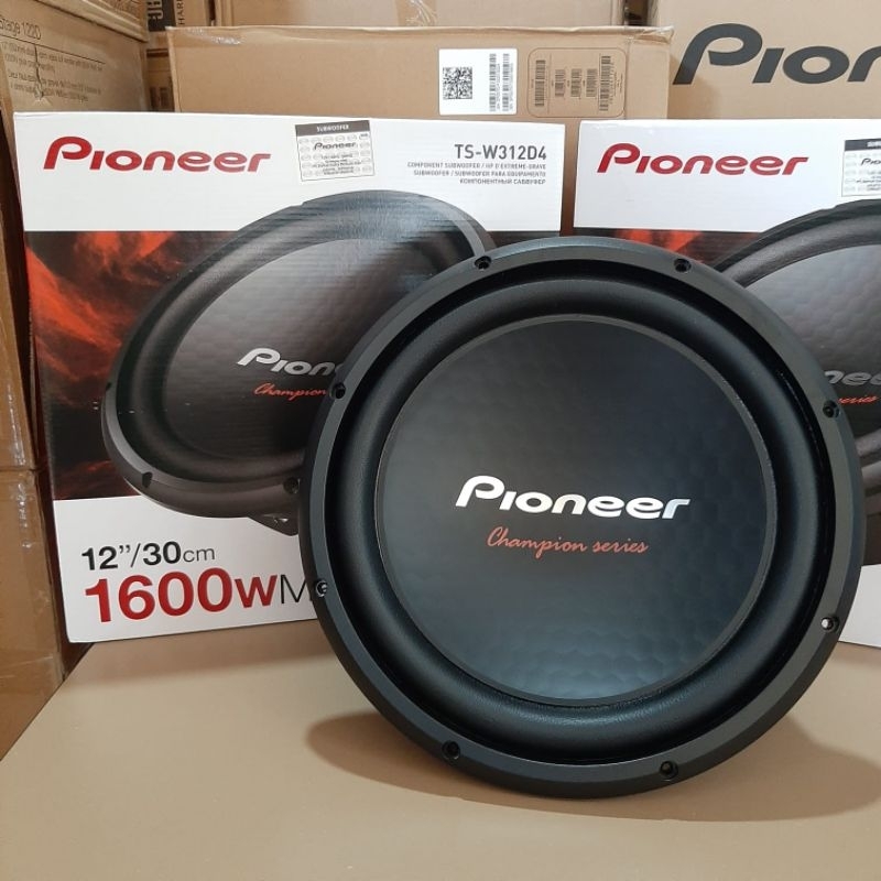 SUBWOOFER PIONEER TS-W312D4 ORIGINAL SUB PIONEER 1600 WATTS DOUBLE COIL 12 INCH SUB WOOFER PIONEER