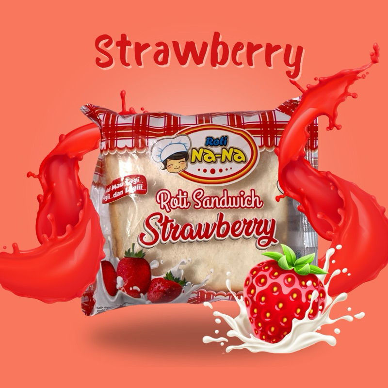 

Roti Nana Sandwich Rasa Strawberry (BUNDLINGS 5 PCS) Roti Kemasan