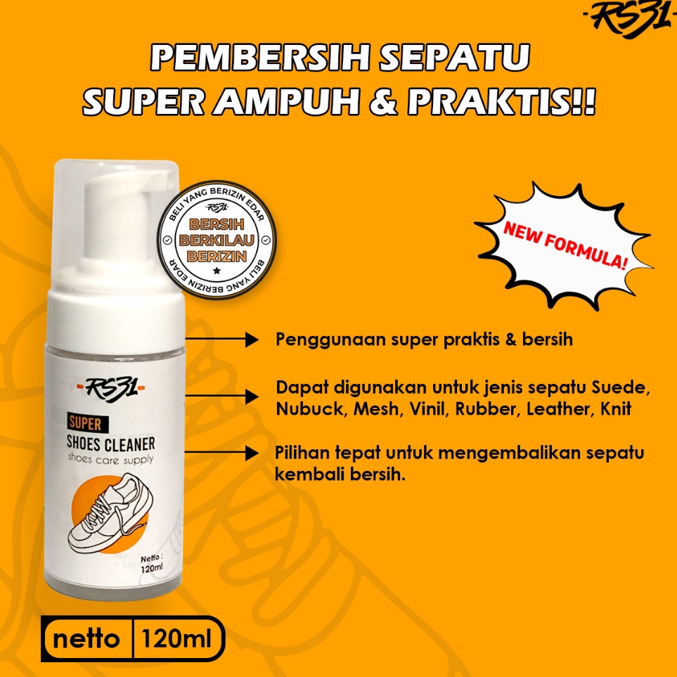 KODE E52I RS31 Shoes Cleaner  Cairan Pembersih Sepatu  Penghilang Noda Sepatu Kotor Membandel dan Su