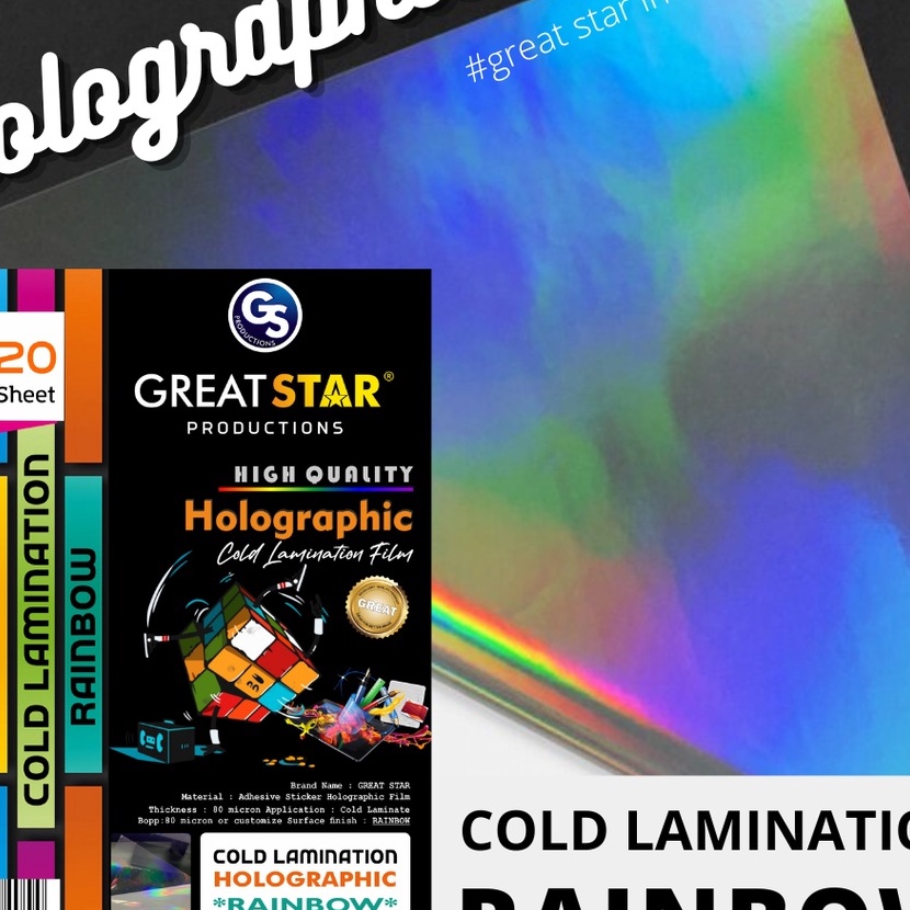 

KI3 Cold Lamination Film Holographic Rainbow A42