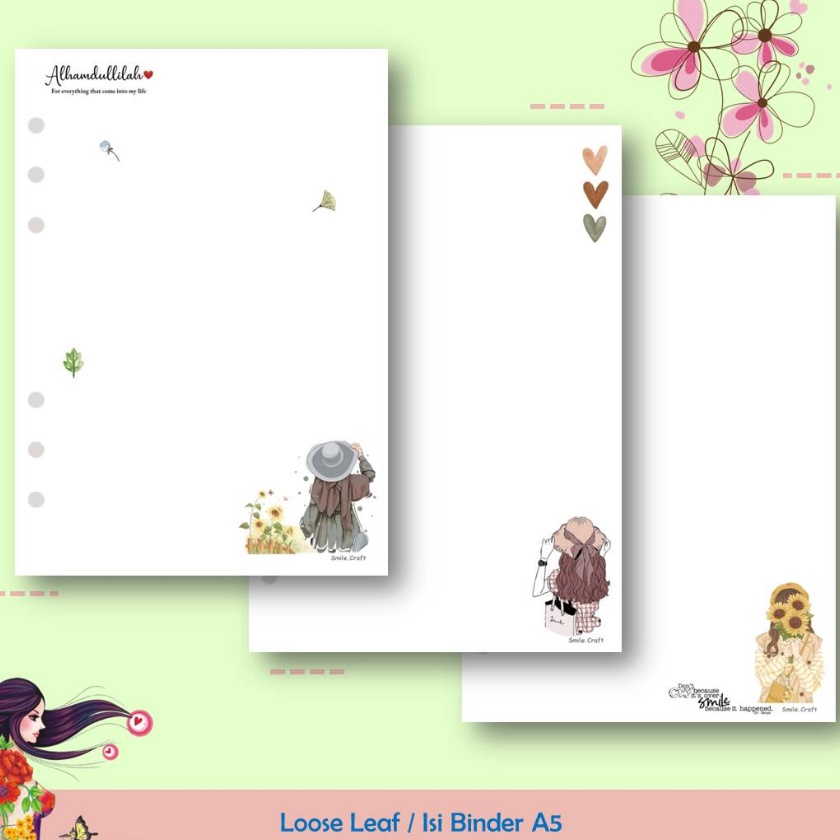 

KP8 KES LOOSE LEAF ISI BINDER REFILL NOTEBOOK A5 KARAKTER BEAUTIFUL WOMEN 1 GSM