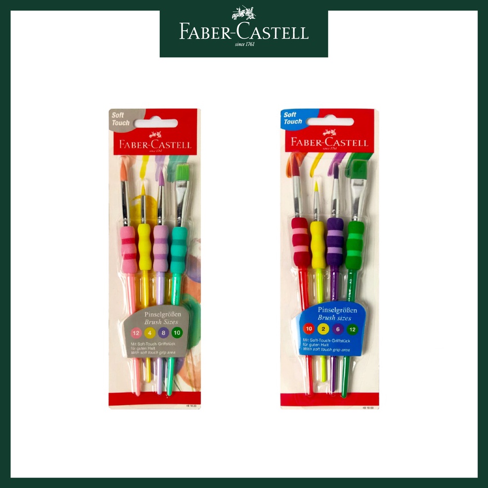 

KODE R74P Kuas Lukis Faber Castell Set 4 Grip Brush Kuas Set 4 Pastel Colours