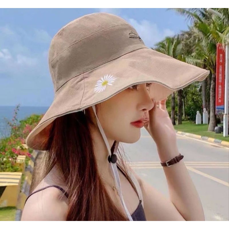 Topi Bucket Wanita Import Topi Dua Warna Topi Bucket Hat Style Korea Premium