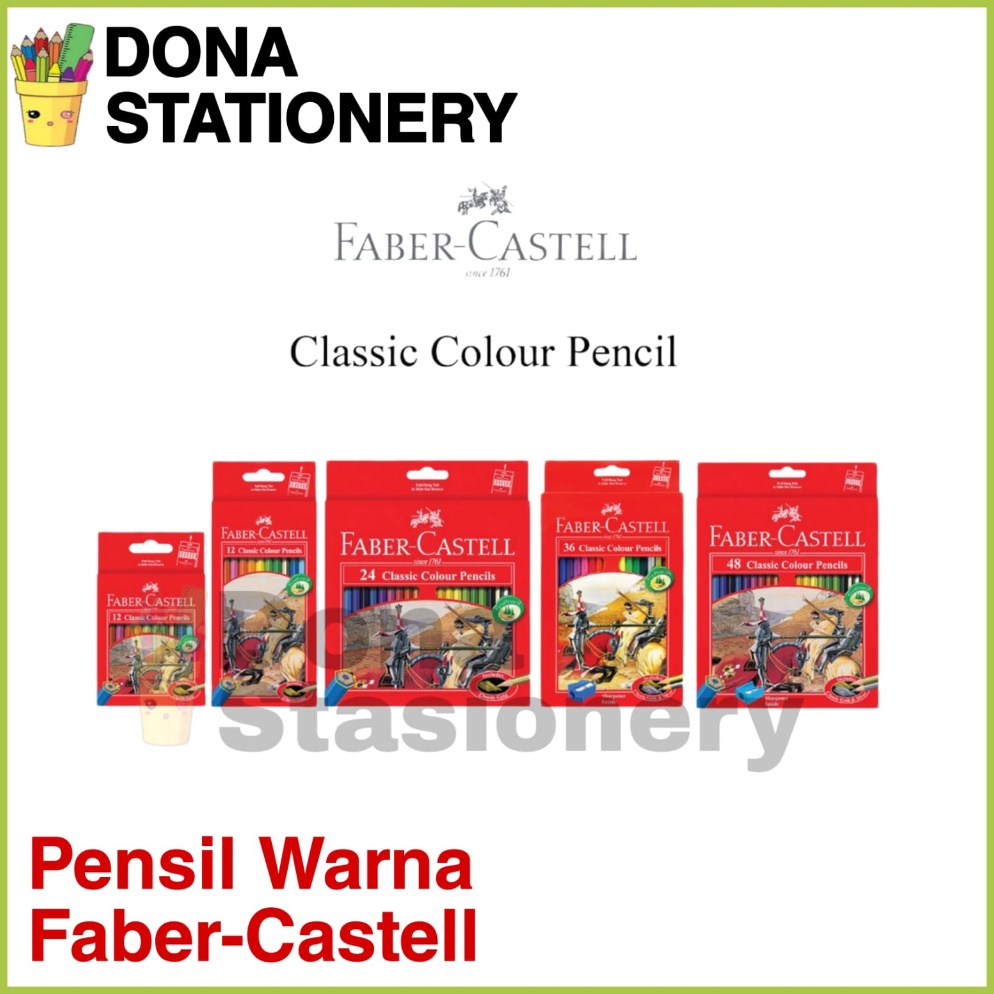 

KODE C12R Pensil Warna Classic Faber Castell 12 24 dan 48 Warna