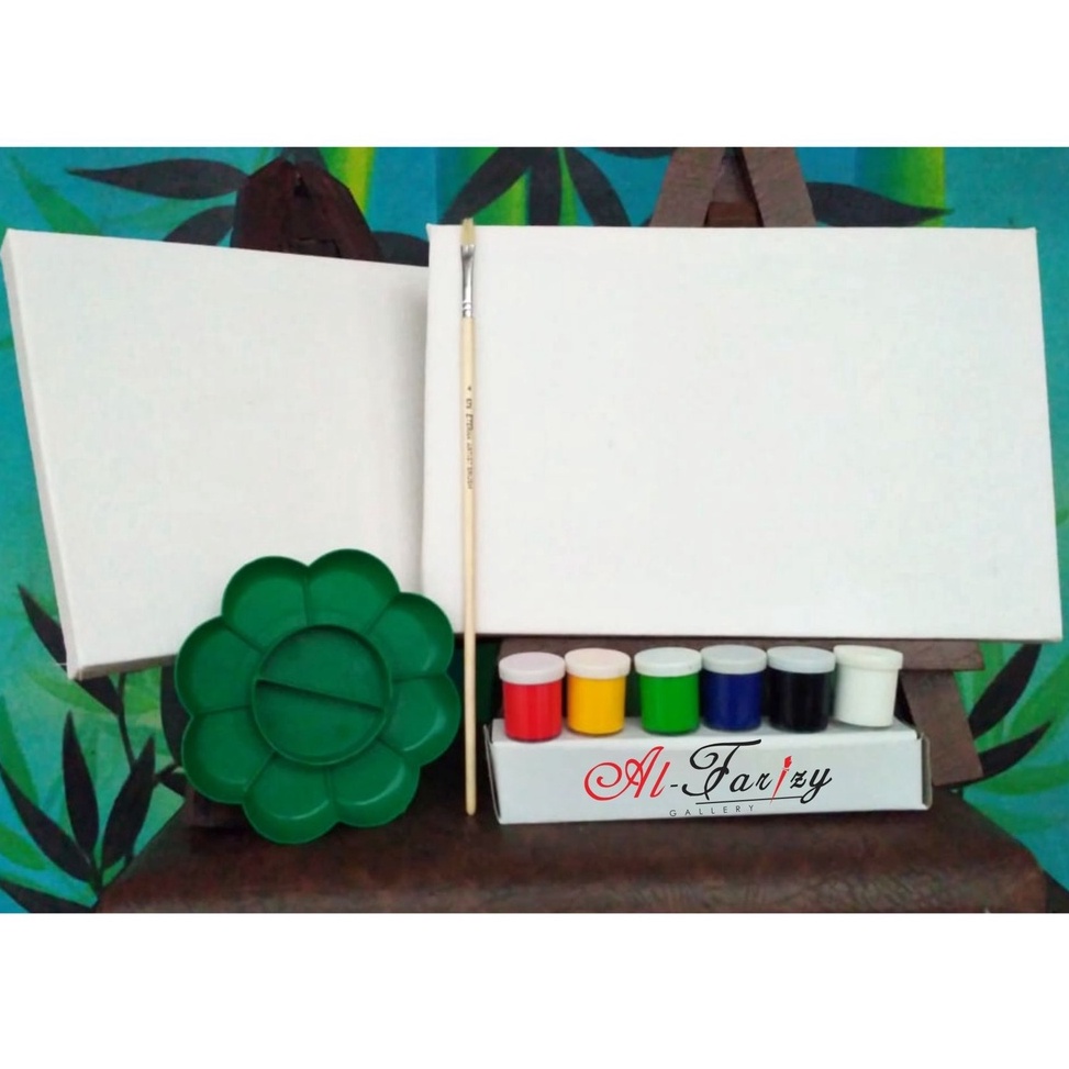

Serbu Stock 2Buah Kanvas Lukis Putih Ukuran 2x3cm dengan Cat Akrilik 6 Warna Kuas Lukis BONUS Palet Lukis