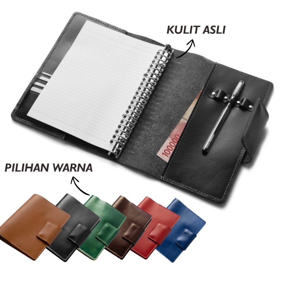 

Murah Binder kulit asli A5 agenda ring loose leaf