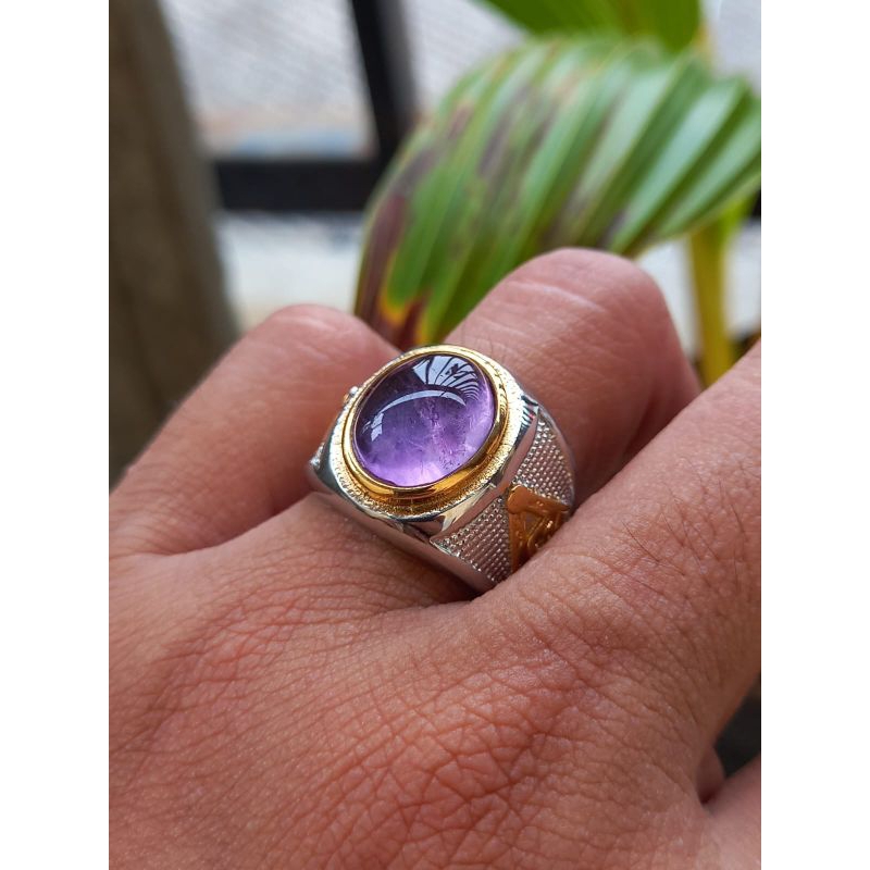 Cincin pria kecubung kalimantan serat es