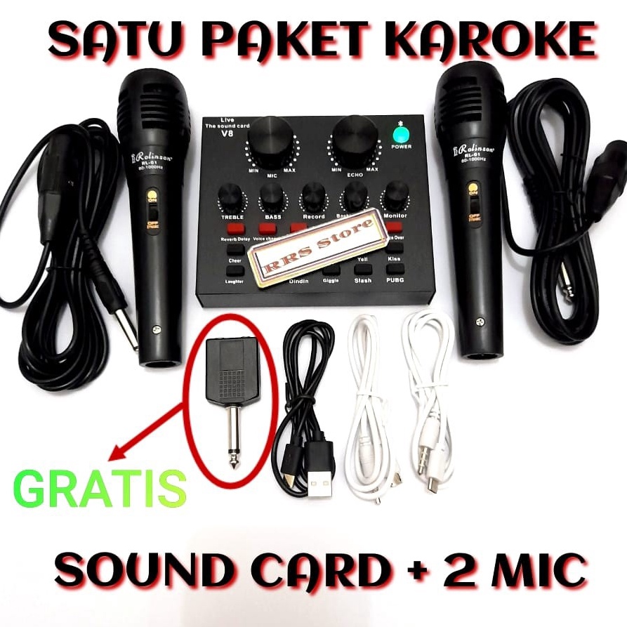 Ready Ekonomis  ALAT KAROKE SATU PAKET Mixer mini mic MURAH KUALITAS BAGUS sondcad sonkad Soundcard 