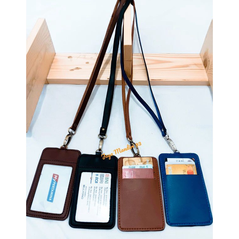 

Buruan Bayar Id Card kulit Name Tag Kulit Card Holder Termurah model simpel elegan