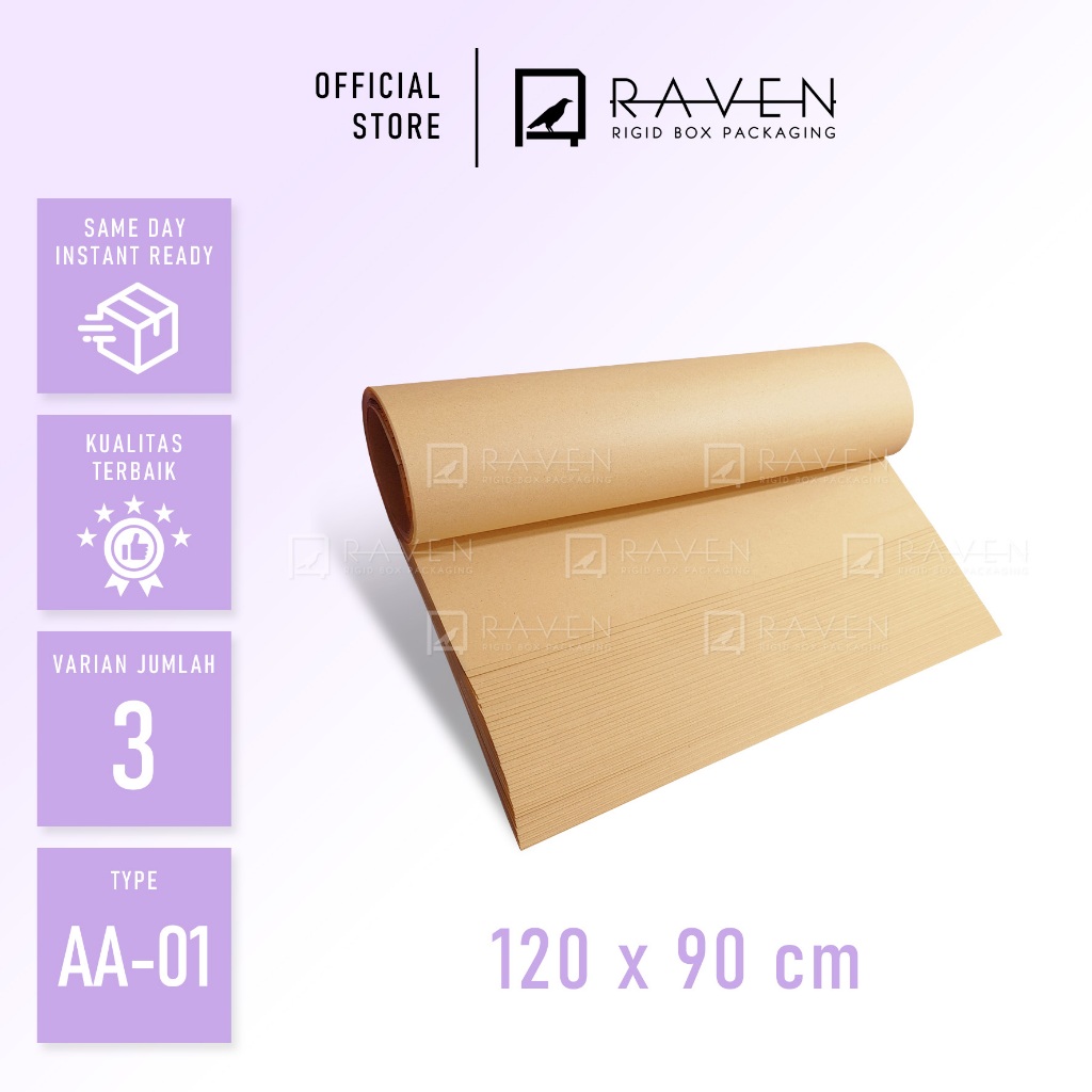 

Type AA-01 : Kertas pembungkus / Pelapis / Kraft paper / Craft / 80 gsm / Kertas coklat / Daur ulang / Kertas cacah / Bubble wrap / Paper hexa wrap / Wrapping / Flower bouquet / Samson / Roll / Bungkus / Kertas pola / Baju / Clothing / Doorslag / Kado