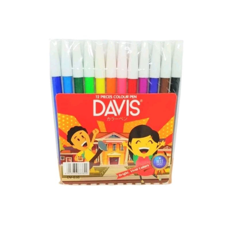 

[AJS] Spidol 12 Warna Safari/Davis Colour Pen Pensil Pulpen Warna