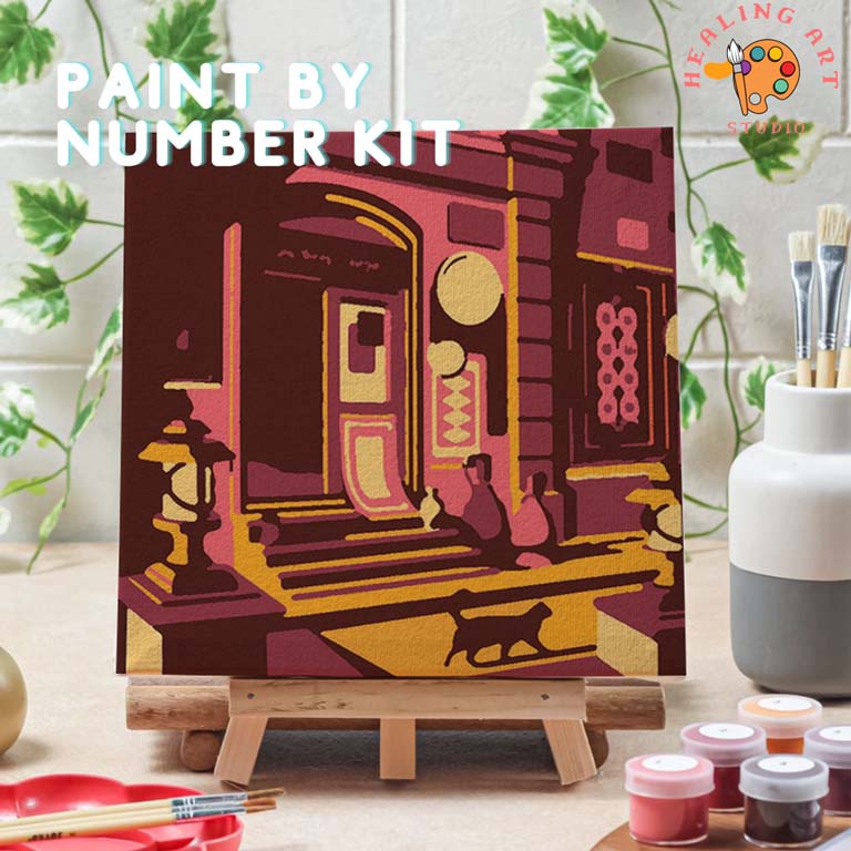 

Sekarang Puas Paint by number lukisan bangunan city ver 1 canvas 2x2 cm painting kit set melukis