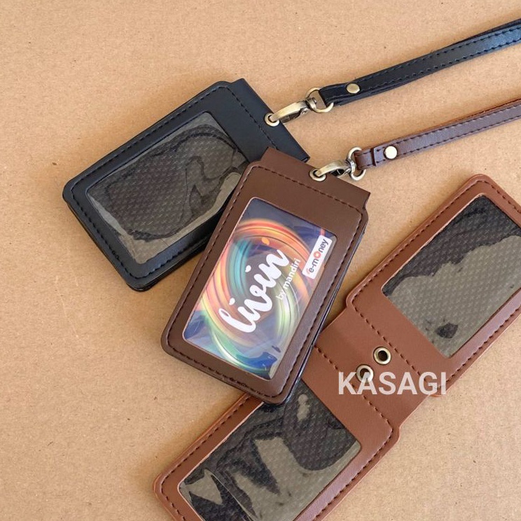 

Pasti Update ID Card Holder Magnet Lanyard Nametag kulit Holder Flip 2 sisi MM1
