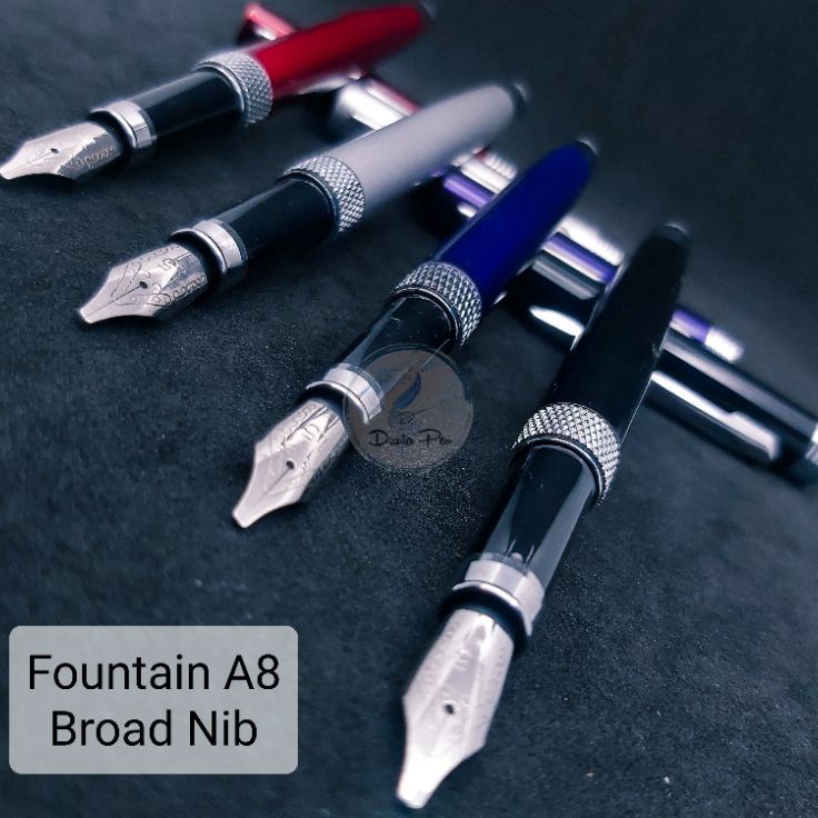 

READY STCOK Pena Kaligrafi A8 Fountain Pen Broad Nib A8 Nib Lebar 15mm Bisa Custom Grafir Nama Logo