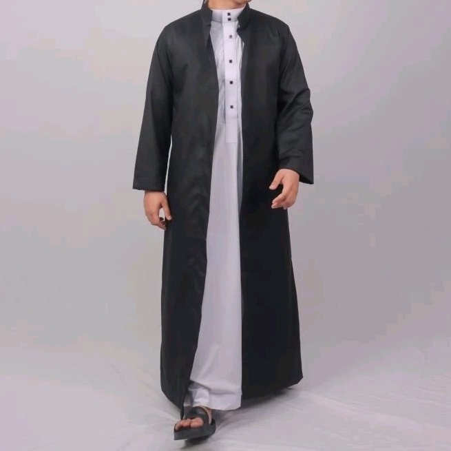 KODE G58V Jubah Luaran Habib  Jubah Belah Outwear Gamis Pria  Jubah Luar Gamis Busana muslim habaib 