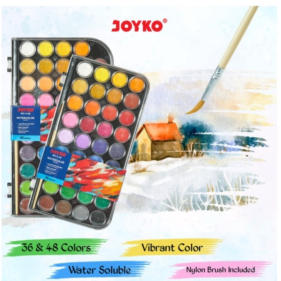 

KODE G83B Waterlor Set Cat Air WC3 48 Warna Joyko