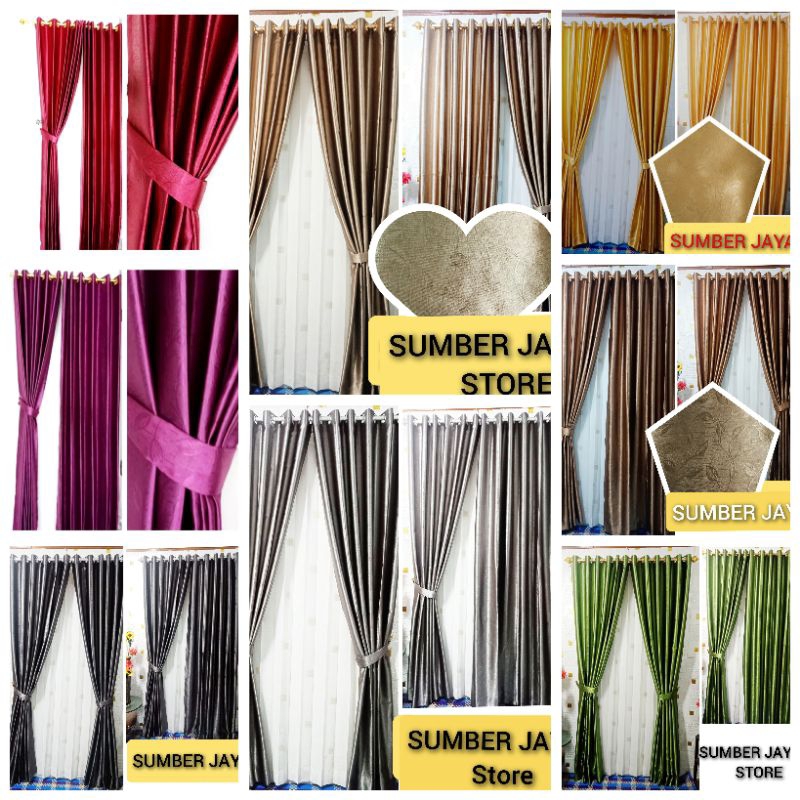 Gorden Blackout Polos Premium Import Gordyn Jendela Gordeng Pintu Horden Kamar Minimalis Panjang Pen