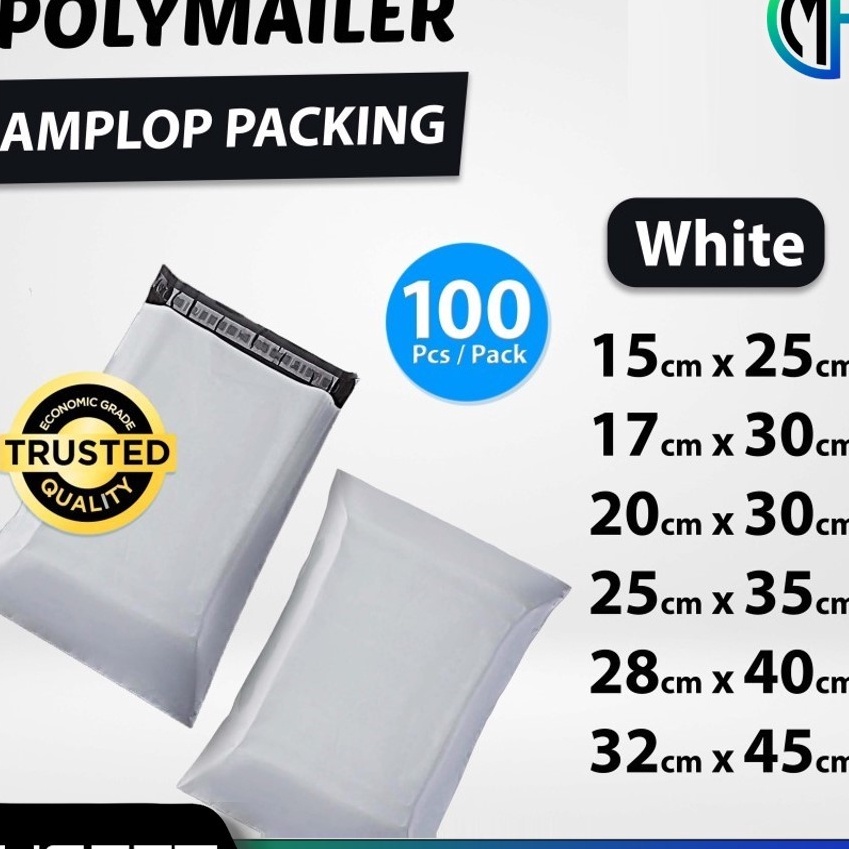 

Ekstra Amplop Plastik Polymailer Putih Low Cost Plastik Packing Polos Onshop Rusfet Ecer