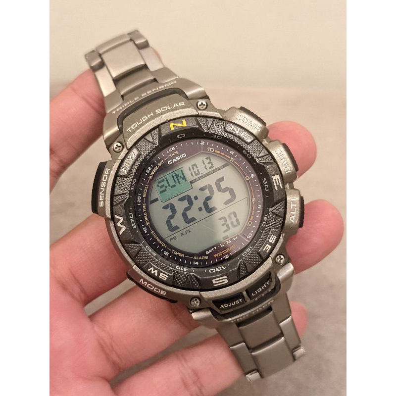 casio protrek PRG240T titanium kondisi joss | PRG 240