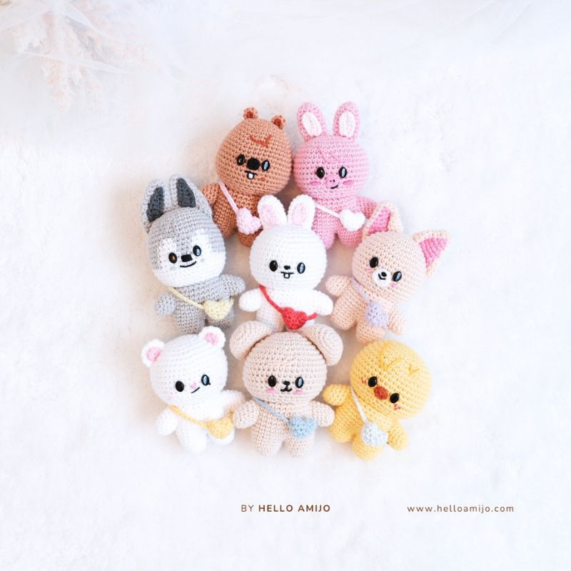Baby SKZOO (Stray Kids) KEPALA SAJA / KPOP - Amigurumi / Boneka Rajut