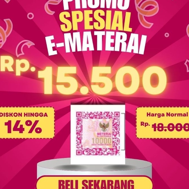 

Termurah e materai materai elektronik 1 resmi dan sah peruri