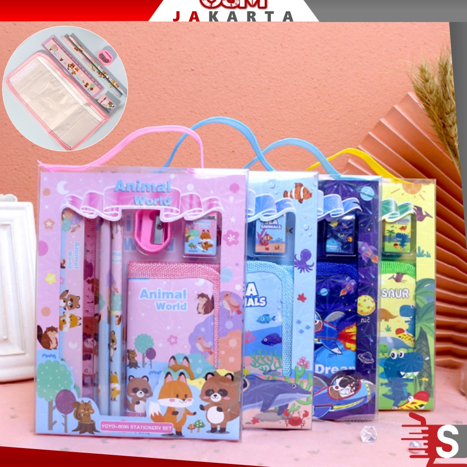

Kualitas Premium OSM JKT S5926 Stationery Set Alat Tulis Set 6 in 1 Hadiah Souvenir Paket Alat Tulis Dompet Anak Alat Tulis Set Karakter