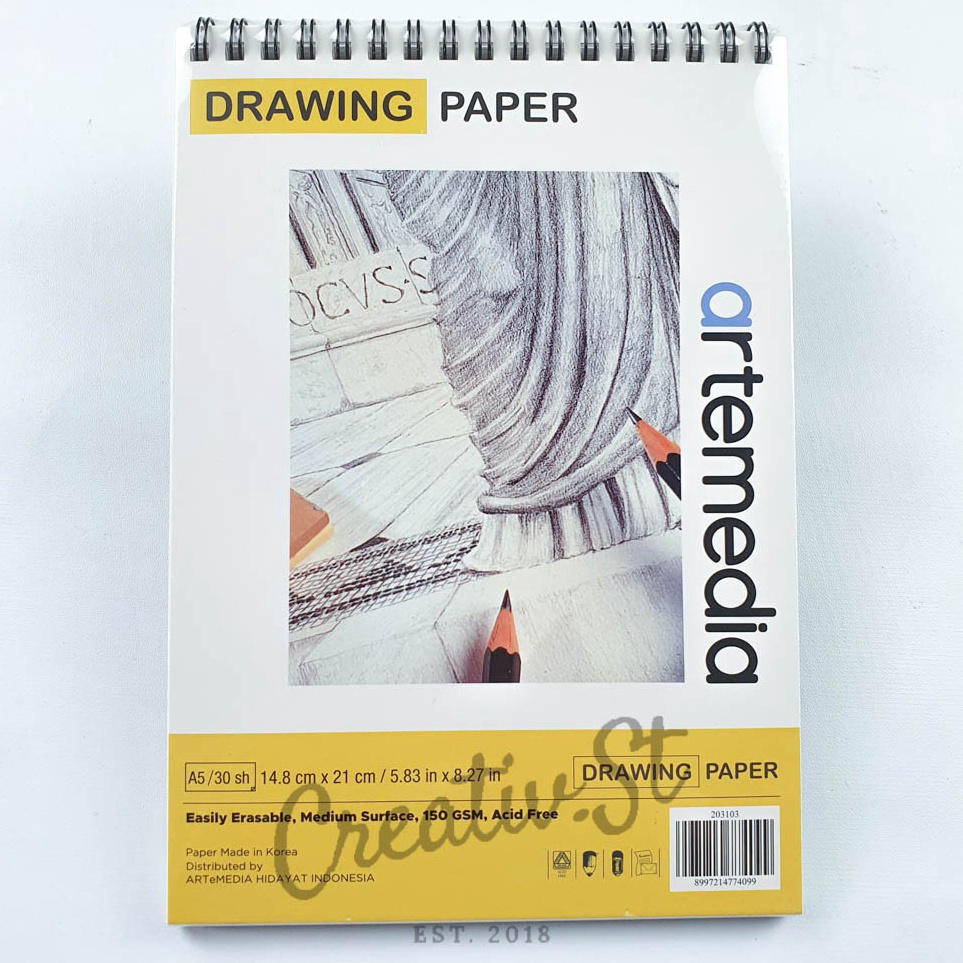 

Ready Laris ARTEMEDIA Drawing Book Sketch Book A5 3 Sheet Buku Sketsa Gambar Pensil Charcoal Arang 21 Cm X 15 Cm