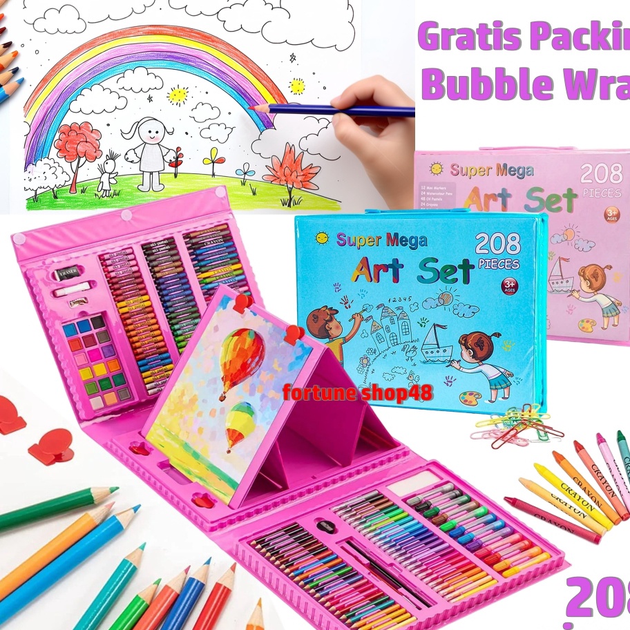 

DIJAMIN BARU Crayon Set 28 Pcs Pensil Warna Lengkap Krayon Set Alat Menggambar Mewarnai Cat Air Lukis Anak