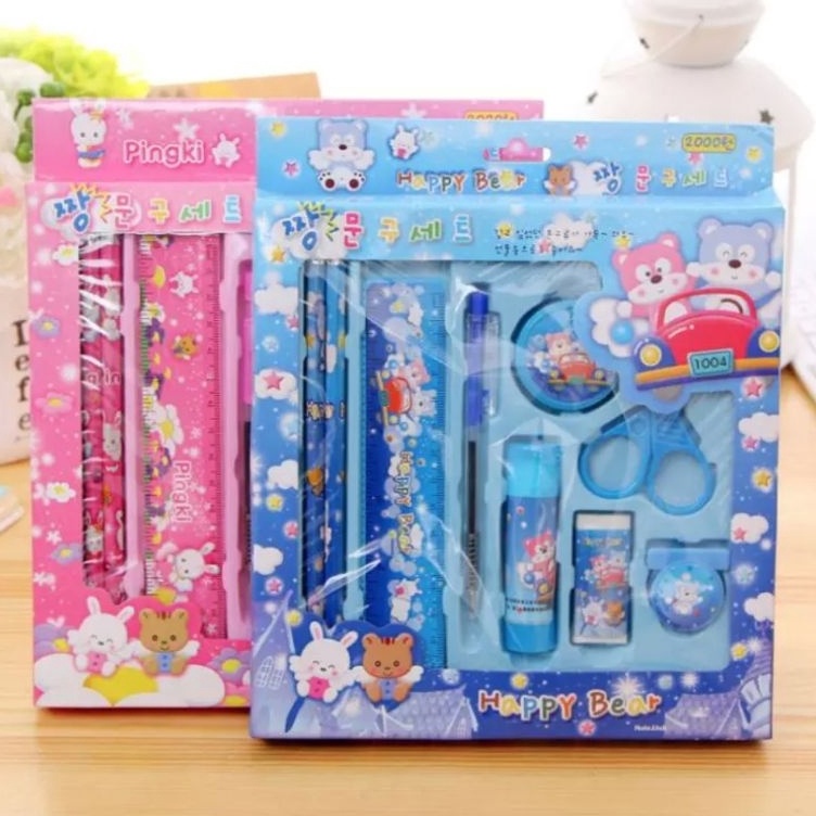 

Pengepul paket alat tulis anak karakter 9 in 1 stationery korean cute