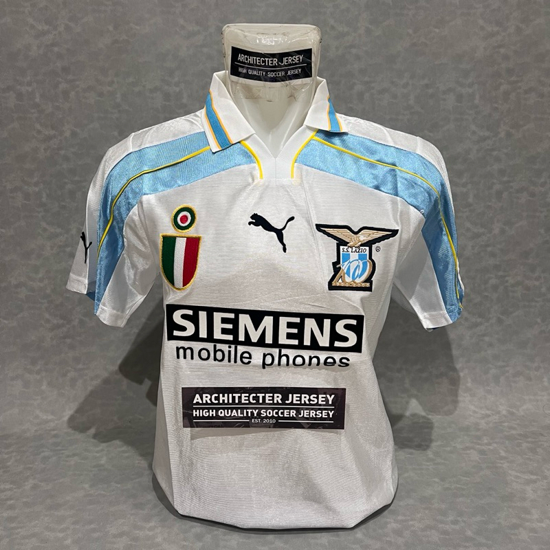 [00/01] Jersey Baju Bola SS Lazio Away Centenary 100th Anniversary SIEMENS MOBILE PUTIH WHITE 99/00/