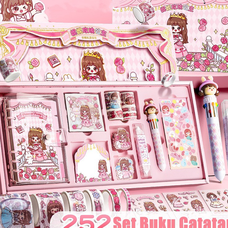 

KF7 252 PCSSet Diary Set Buku Jurnal Binder Aesthetic Buat Hadiah Ulang Tahun