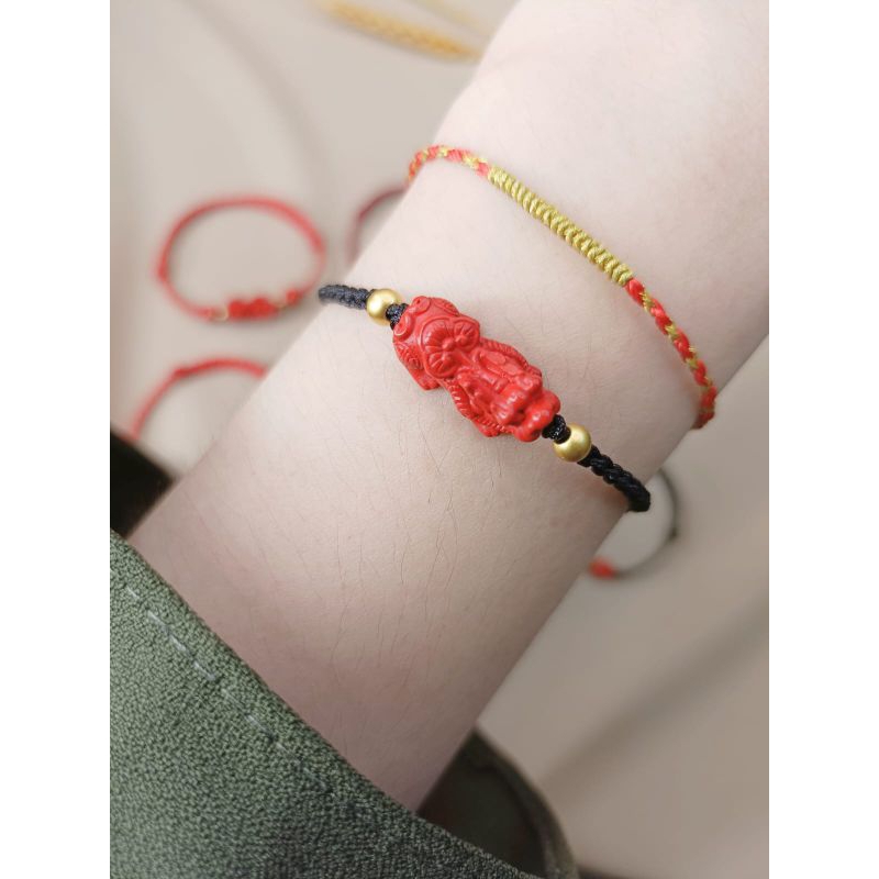 Gelang Tangan Pixiu Pasir Merah Gelang hoki Tali Simpul bulat PX5 simpul bulat