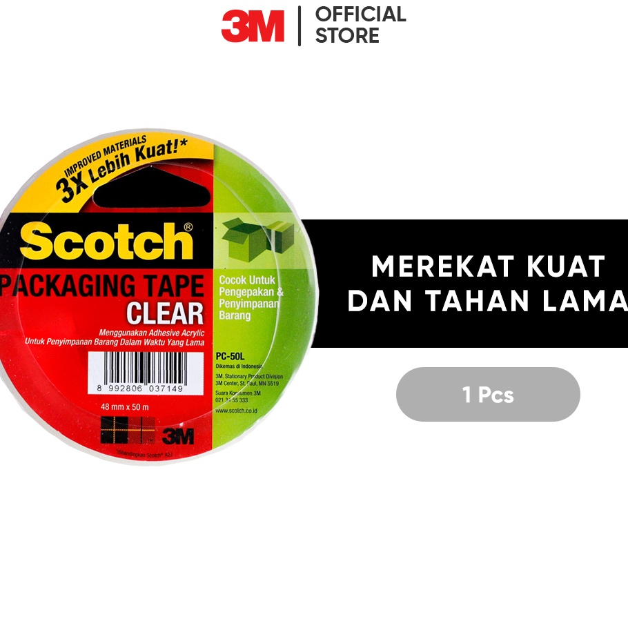 

SPESIAL AWAL TAHUN 3M Scotch Packaging Tape Clear PC5L Merekat kuat tahan lama 1 pc 48mm x 5m Untuk packing barang dan lain lain