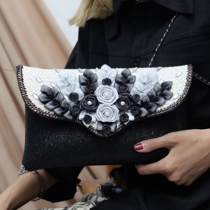 Grosiran Clutch Pandan Gliter Premium Komplit Box Dan Rantai grosir Clutch Pesta Anyaman Pandan Tas 