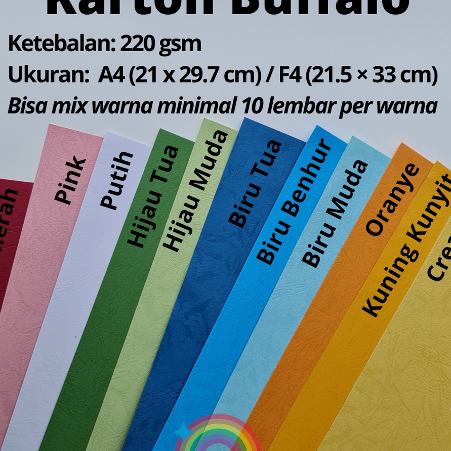 

Hot karton buffalo tebal 22 gsm isi 5 pcs ukuran A4F4