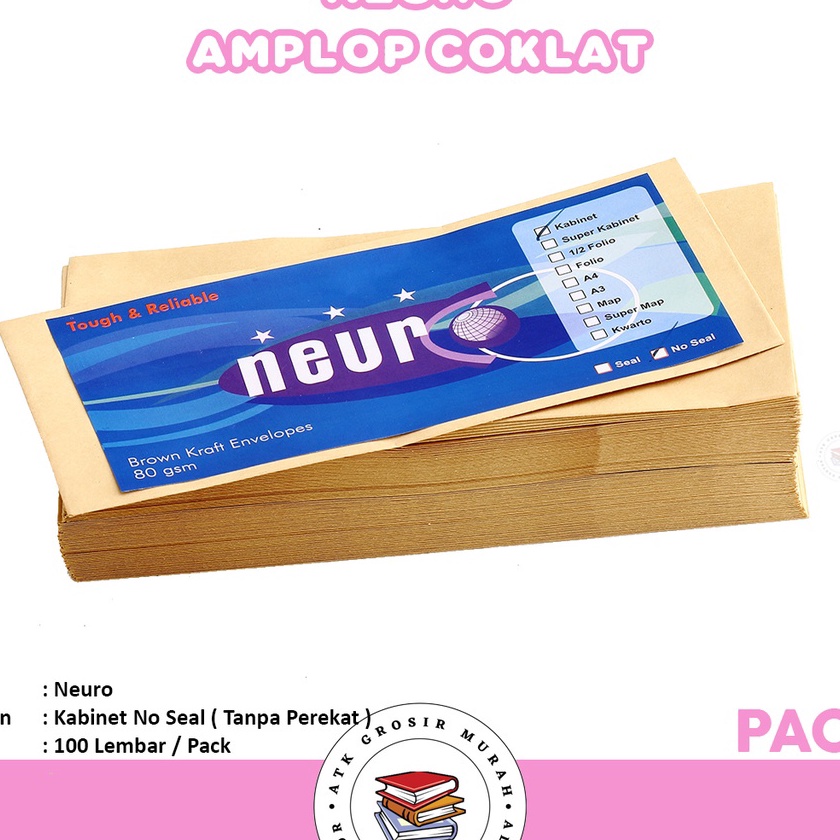 

Terjangkau NEURO Amplop Coklat Polos Ukuran Cabinet No Seal Pack