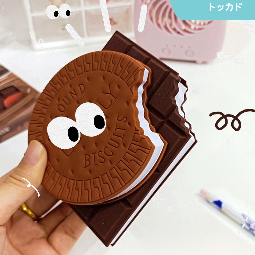 

FG2 TOKKADO Kukki Notes Memo Pad M Cookie Biskuit Cokelat Unik Lucu