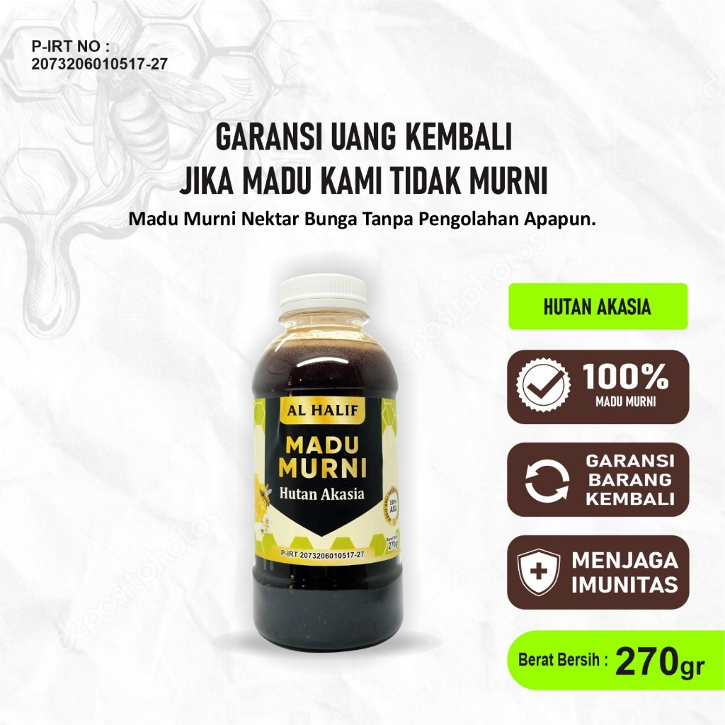

MADU MURNI 270 gr/ 100% MURNI TANPA CAMPURAN APAPUN/ GARANSI UANG KEMBALI JIKA TERBUKTI TIDAK MURNI
