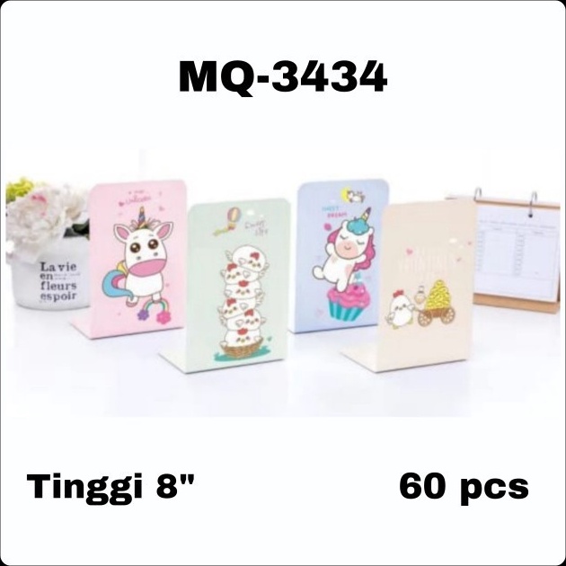 

HJ6 GG Book End seri MQ B Pembatas Buku Besi Penyangga BukuSandaran Buku