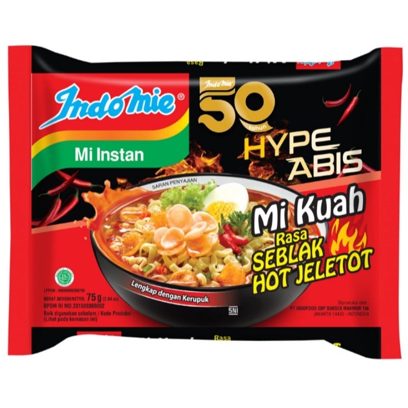 

Indomie Hype Abis Mi Instan Seblak Hot Jeletot 75 gram